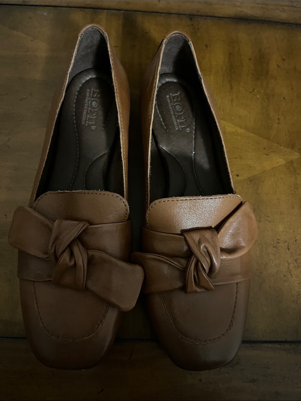 Born Cognac Brown Knot-Front Loafer Flats - Picture 2 of 6